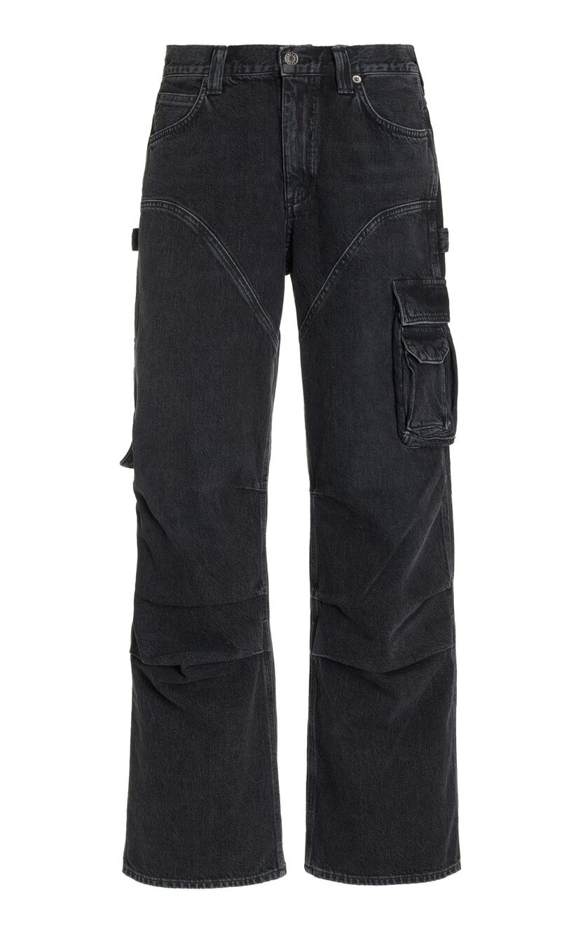 Agolde Flared Black Nera Cargo Denim Jeans Size 28
